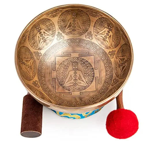 Kundalini Tibetan Singing Bowl Set - 9-Inch for Chakra Healing