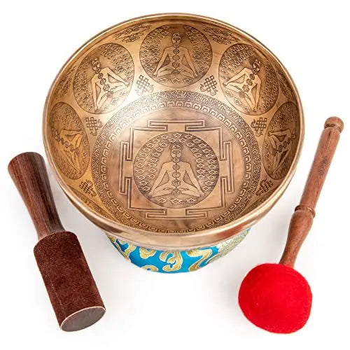 Kundalini Tibetan Singing Bowl Set - 9-Inch for Chakra Healing