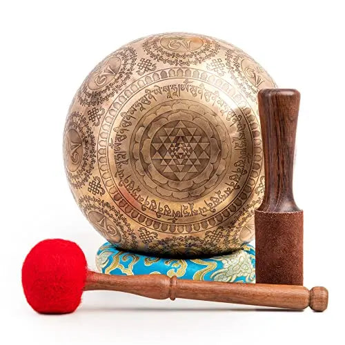 Kundalini Tibetan Singing Bowl Set - 9-Inch for Chakra Healing