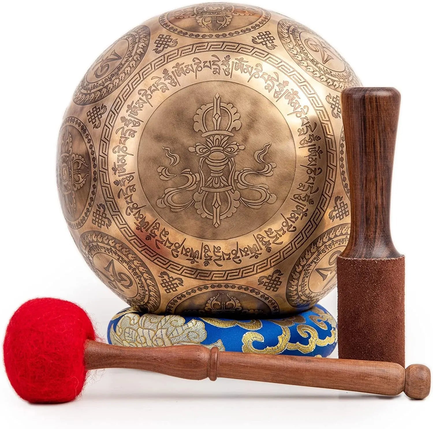 Master Healing Tibetan Singing Bowl Set for Sound Bath & Chakra Meditation - 9-Inch"