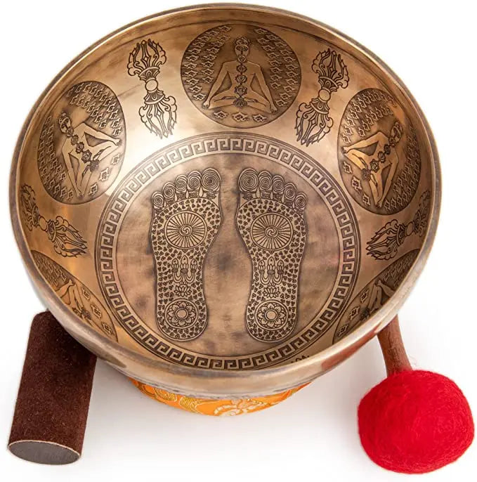 Master Healing Tibetan Singing Bowl Set for Sound Bath & Chakra Meditation - 9-Inch"