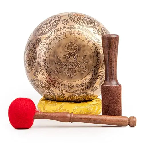 Master Healing Tibetan Singing Bowl Set for Chakra Meditation & Sound Bath - 9-Inch"