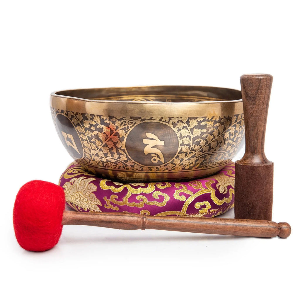 12-Inch Handmade Tibetan Singing Bowl Set – Kundalini Healing, Yoga & Sound Bath