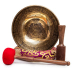 12-Inch Handmade Tibetan Singing Bowl Set – Kundalini Healing, Yoga & Sound Bath