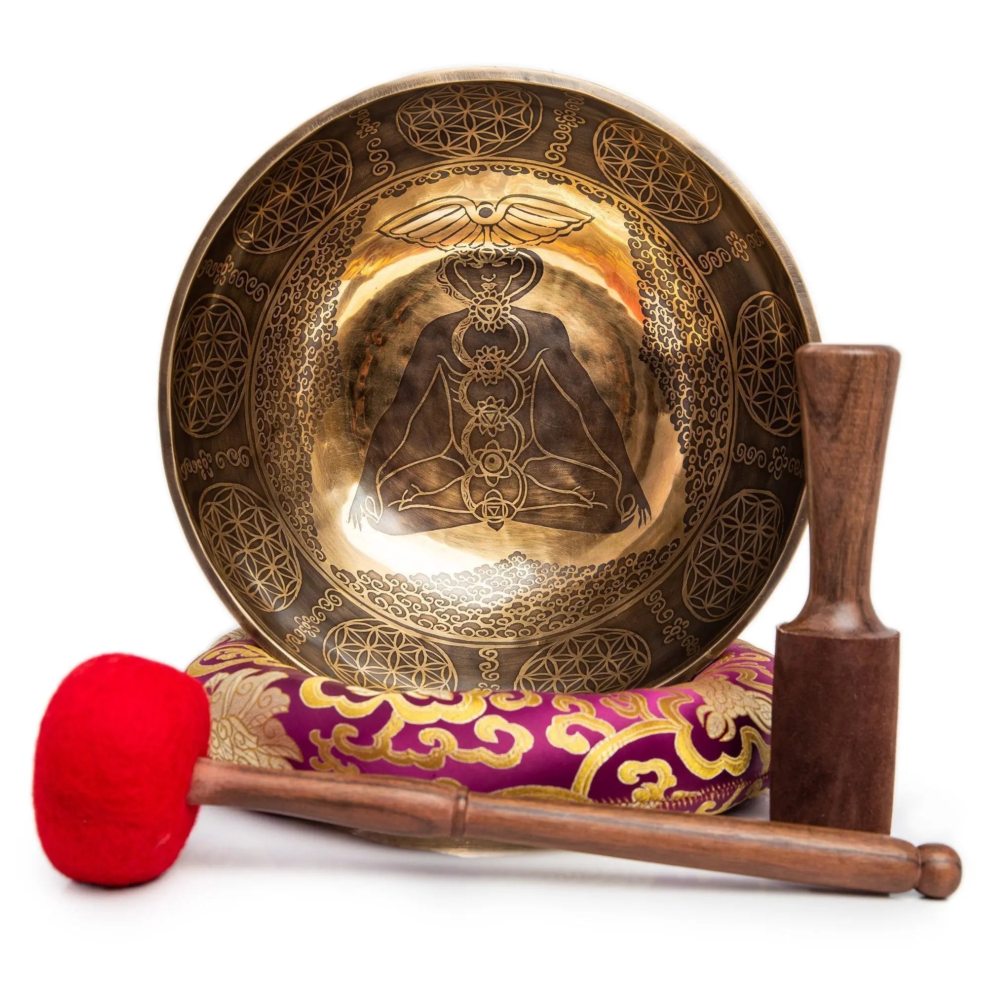 12-Inch Handmade Tibetan Singing Bowl Set – Kundalini Healing, Yoga & Sound Bath