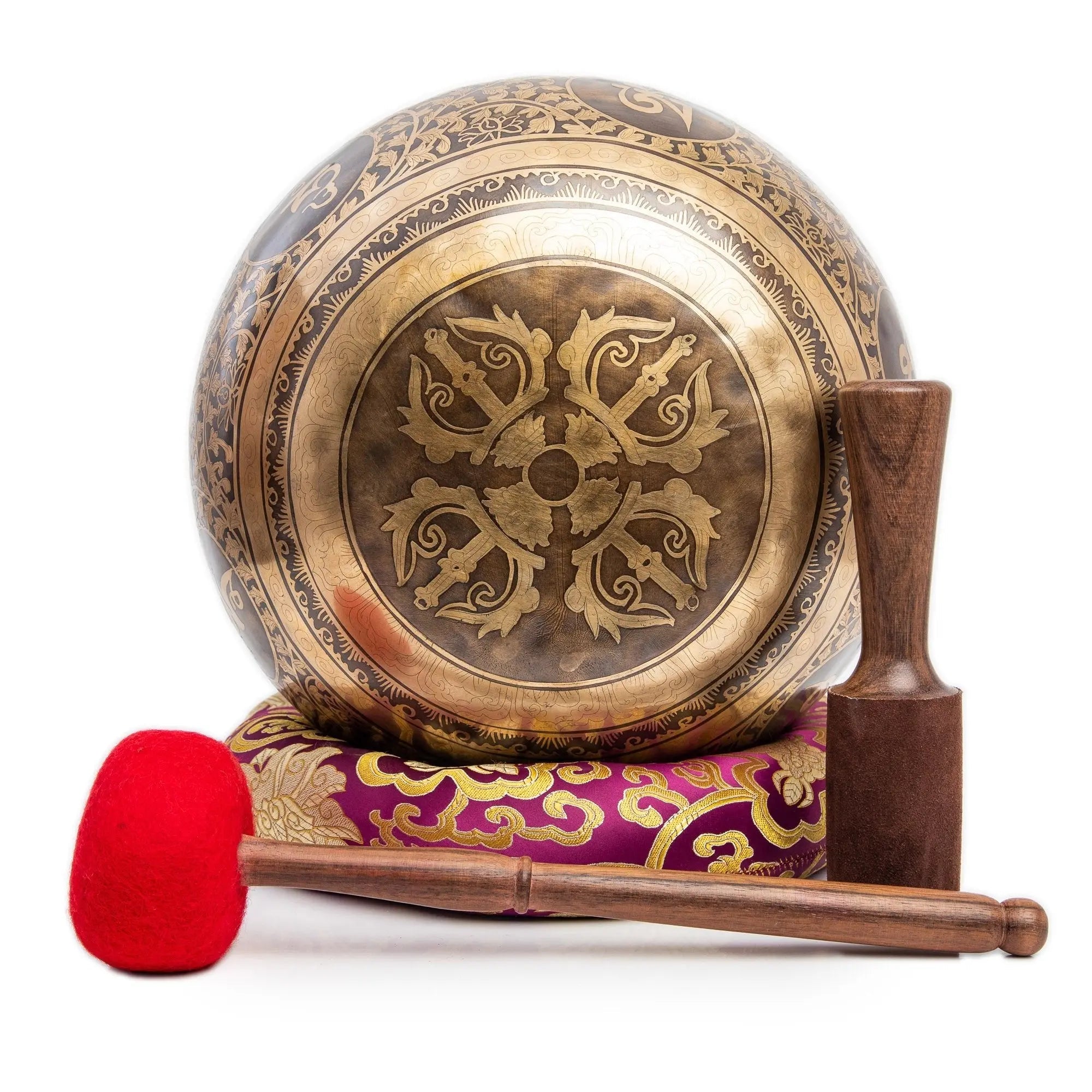 12-Inch Handmade Tibetan Singing Bowl Set – Kundalini Healing, Yoga & Sound Bath