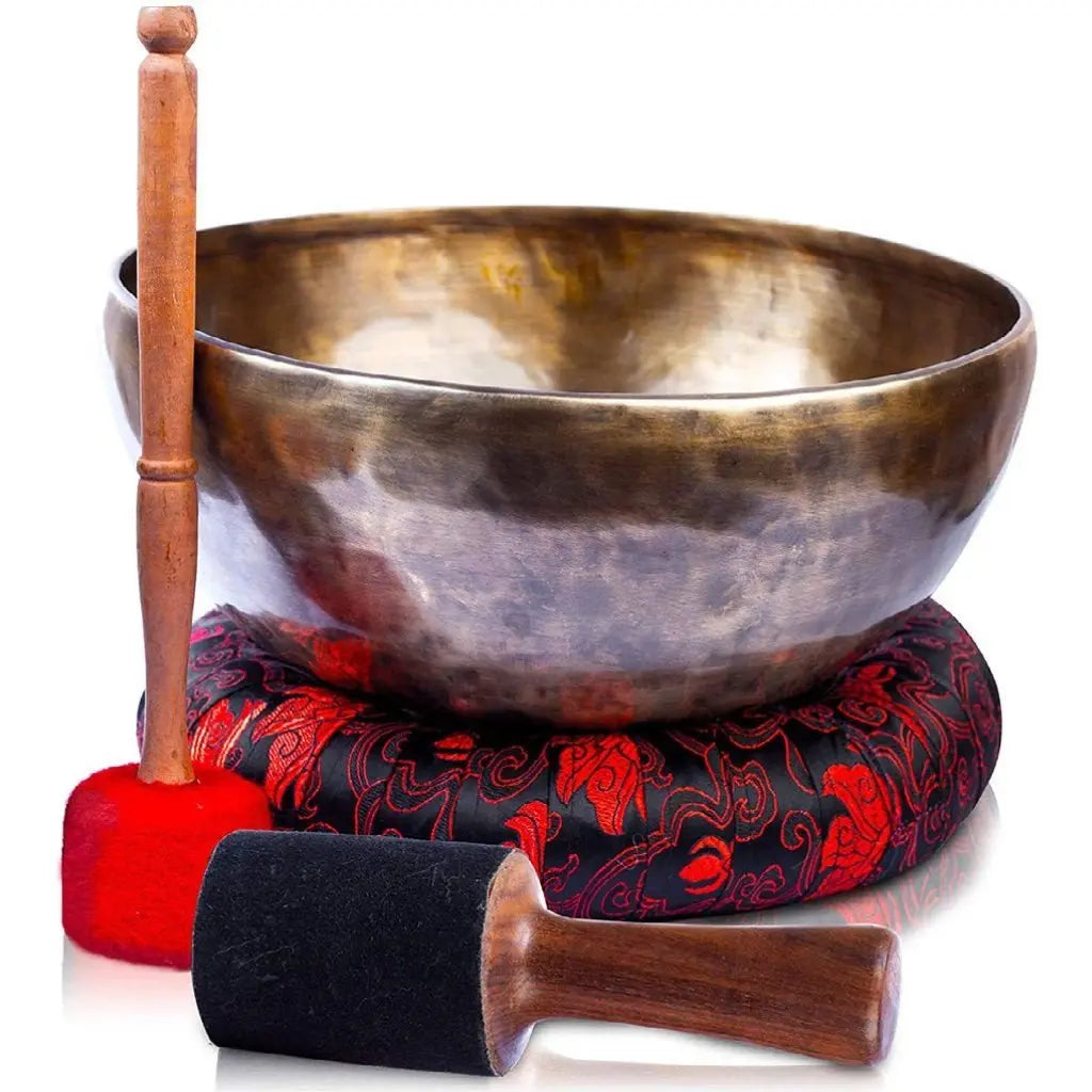 9-Inch Tibetan Antique Singing Bowl Set