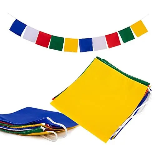 Blank Tibetan Prayer Flags Set of 10 - 5 Colors for Arts & Crafts Decoration